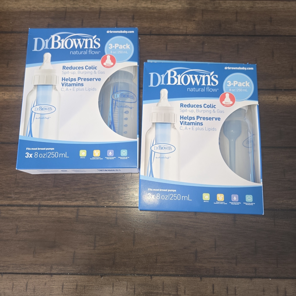 Natural Flow Baby Bottles - 3-Pack, Blue